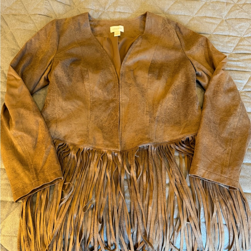 Chico’s Fringe Jacket 6-8
